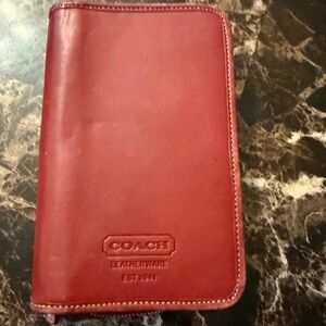 Coach Vintage Red Leather Zip Wallet/Organizer
